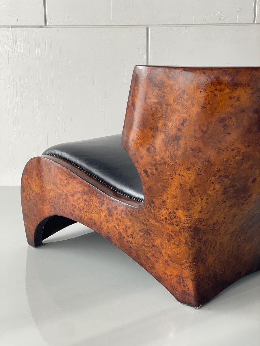 Sculptural Thuya Burl Wood Club Chair, 1970s