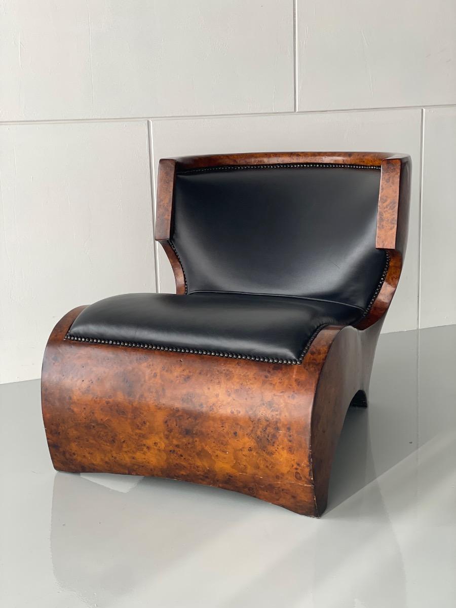 Sculptural Thuya Burl Wood Club Chair, 1970s