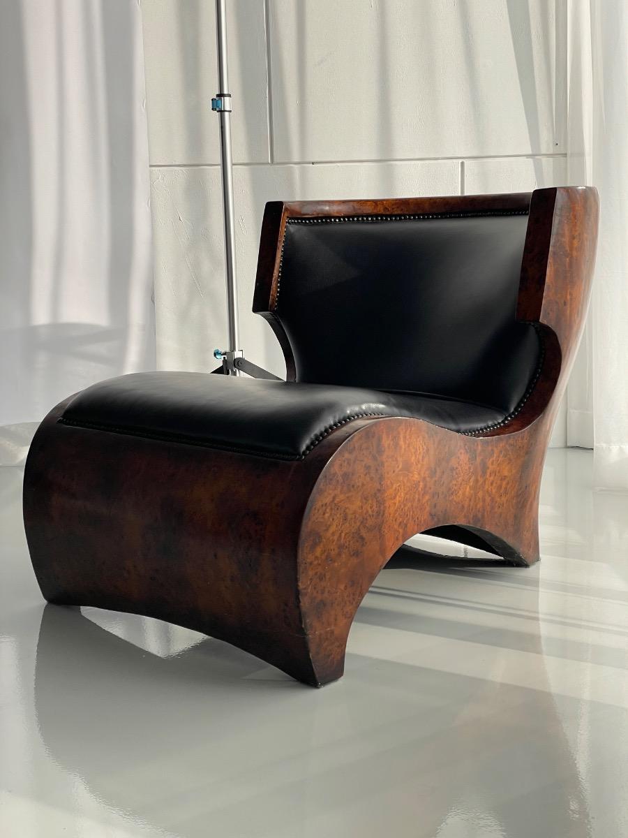 Sculptural Thuya Burl Wood Club Chair, 1970s
