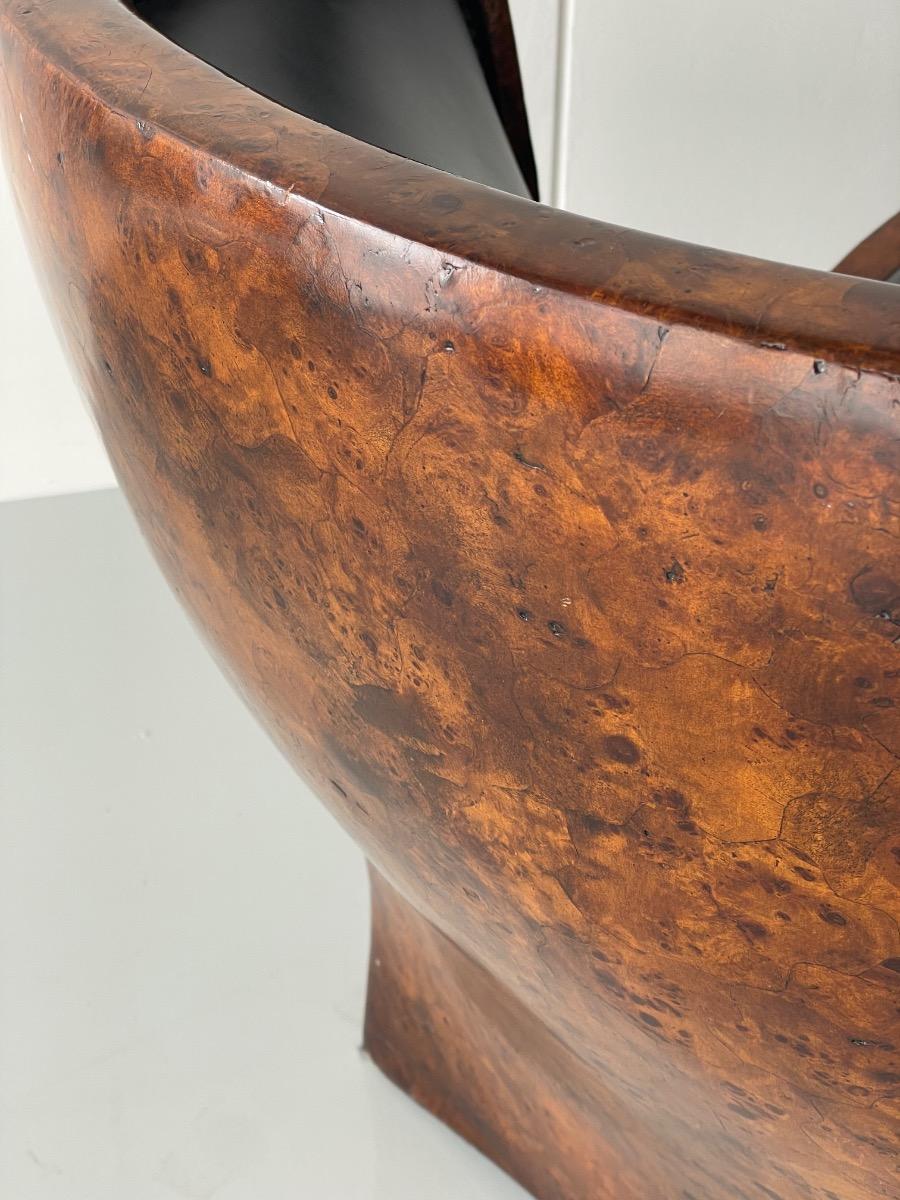 Sculptural Thuya Burl Wood Club Chair, 1970s