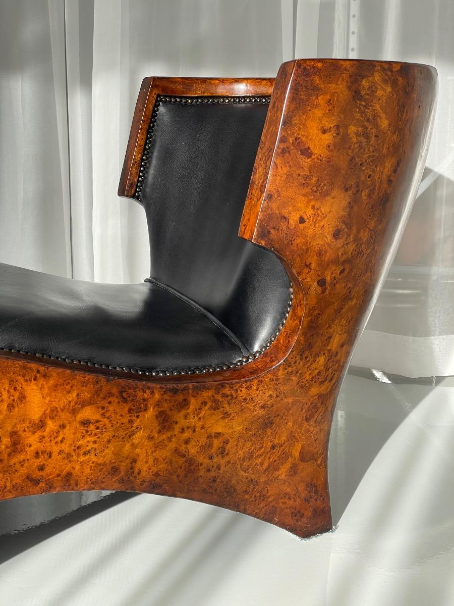 Sculptural Thuya Burl Wood Club Chair, 1970s