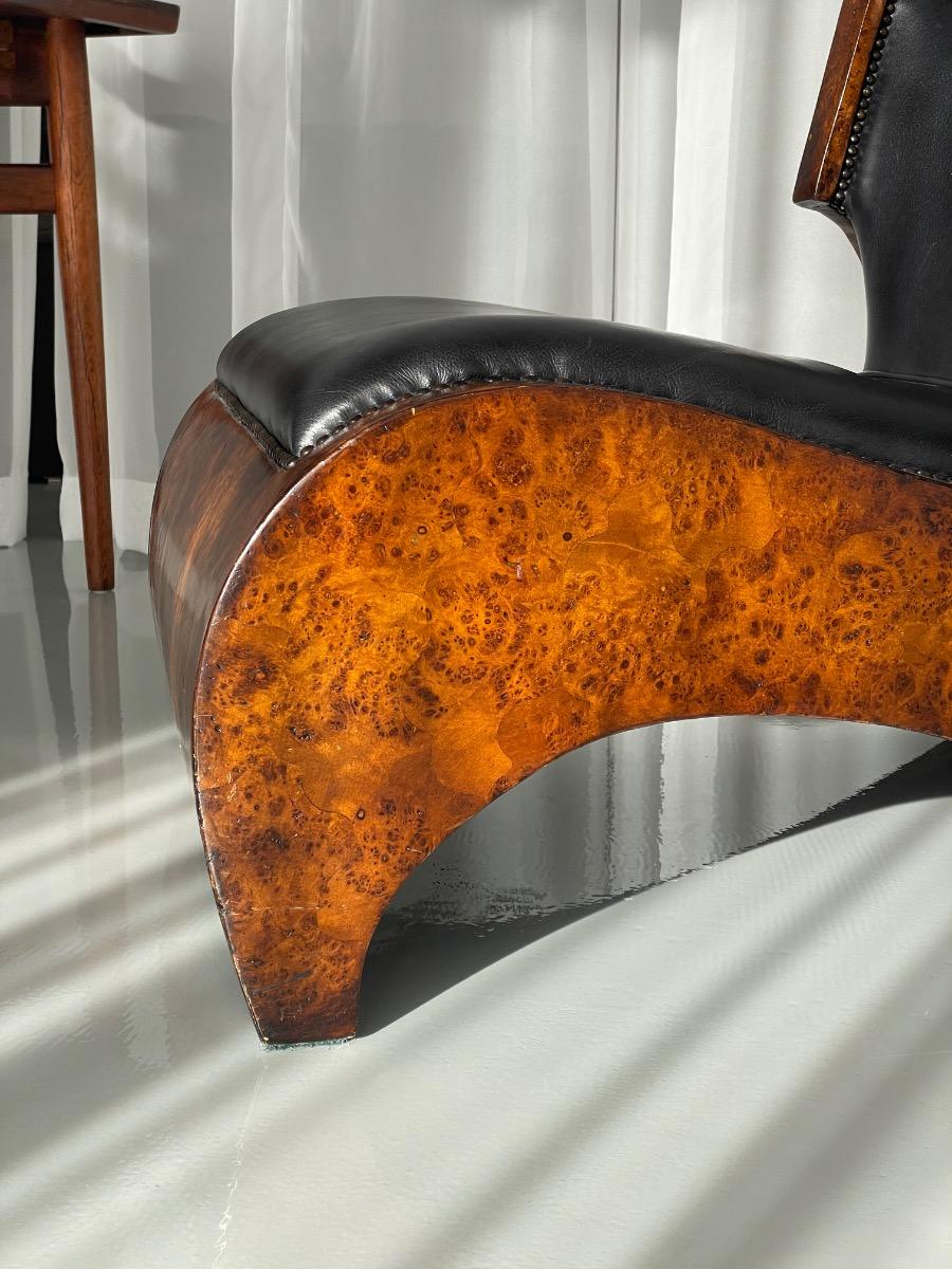 Sculptural Thuya Burl Wood Club Chair, 1970s