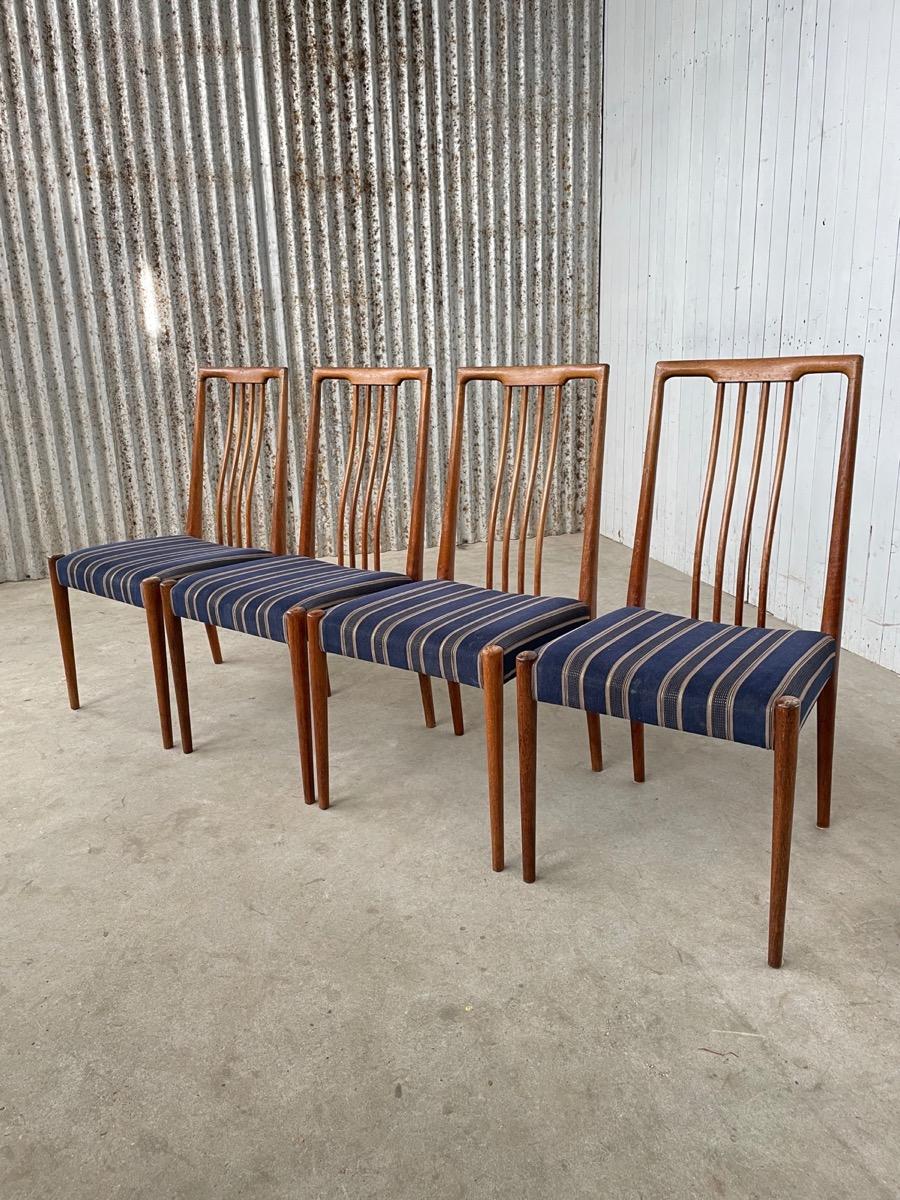 Set (4) teakwood dining chairs - England - 1960