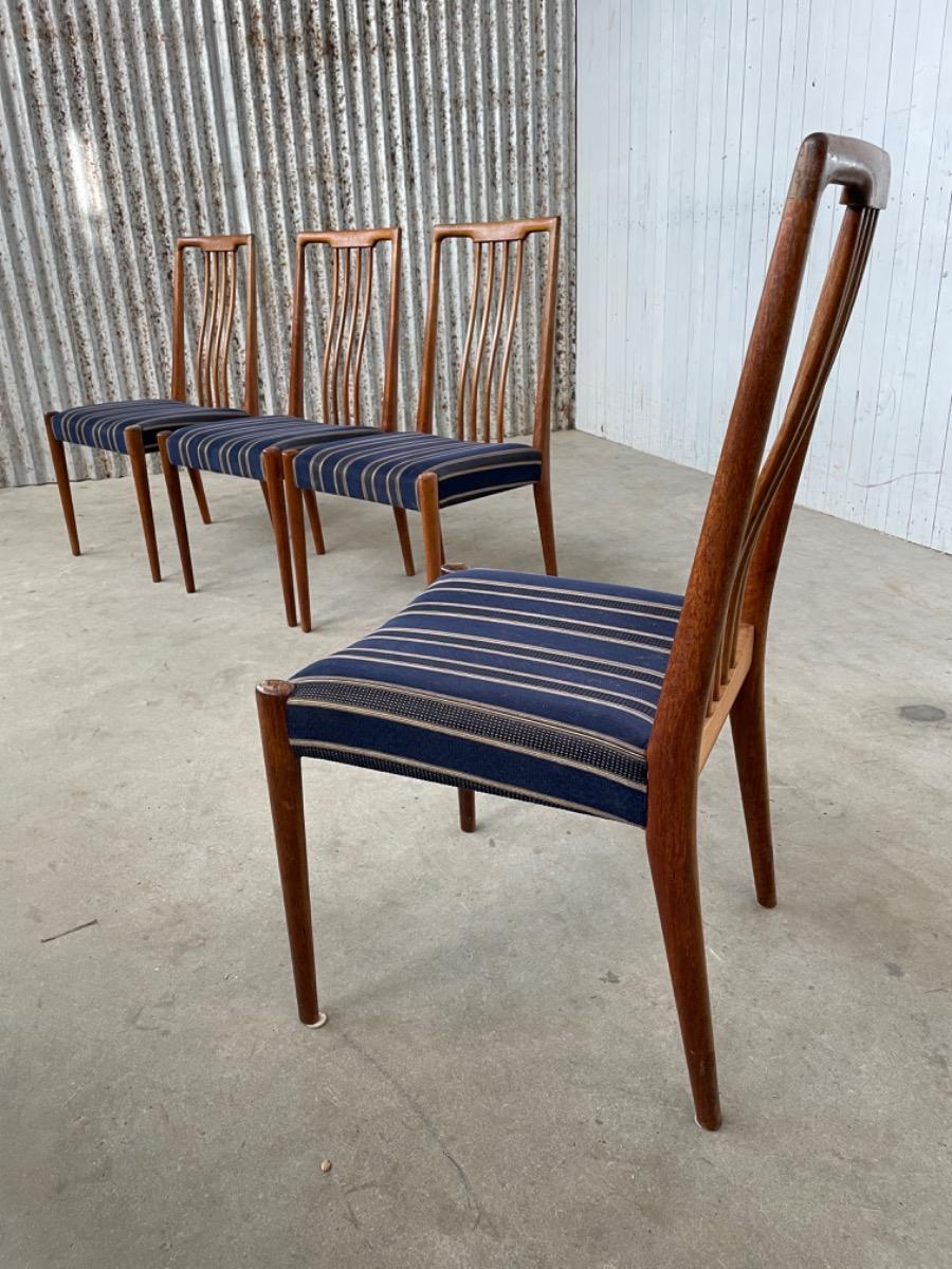 Set (4) teakwood dining chairs - England - 1960