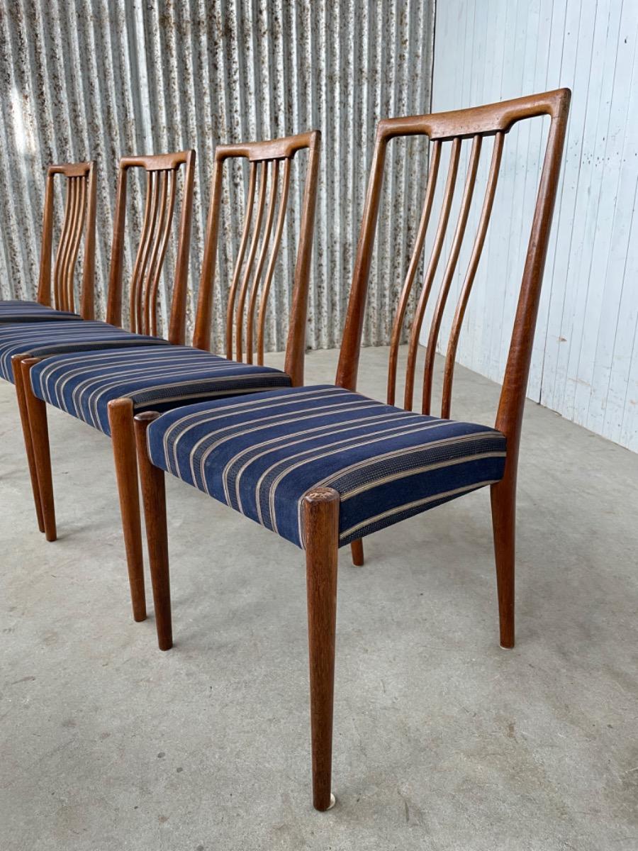 Set (4) teakwood dining chairs - England - 1960