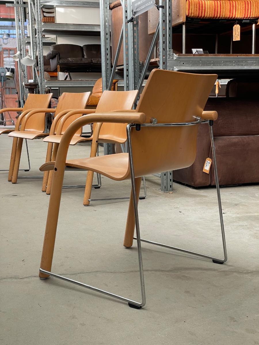 Set 4x S320 Chairs Vintage by Wulf Schneider, Ulrich Bohme, Thonet