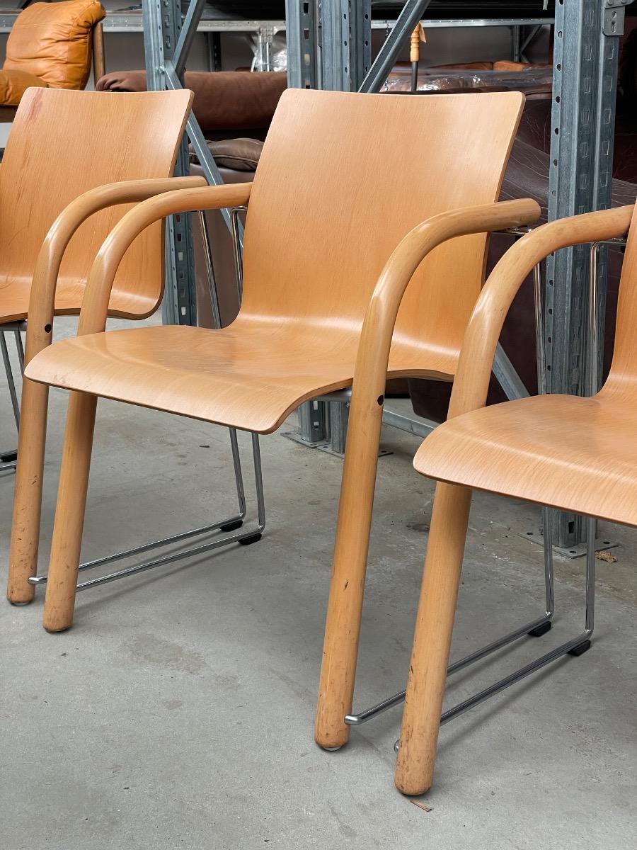 Set 4x S320 Chairs Vintage by Wulf Schneider, Ulrich Bohme, Thonet