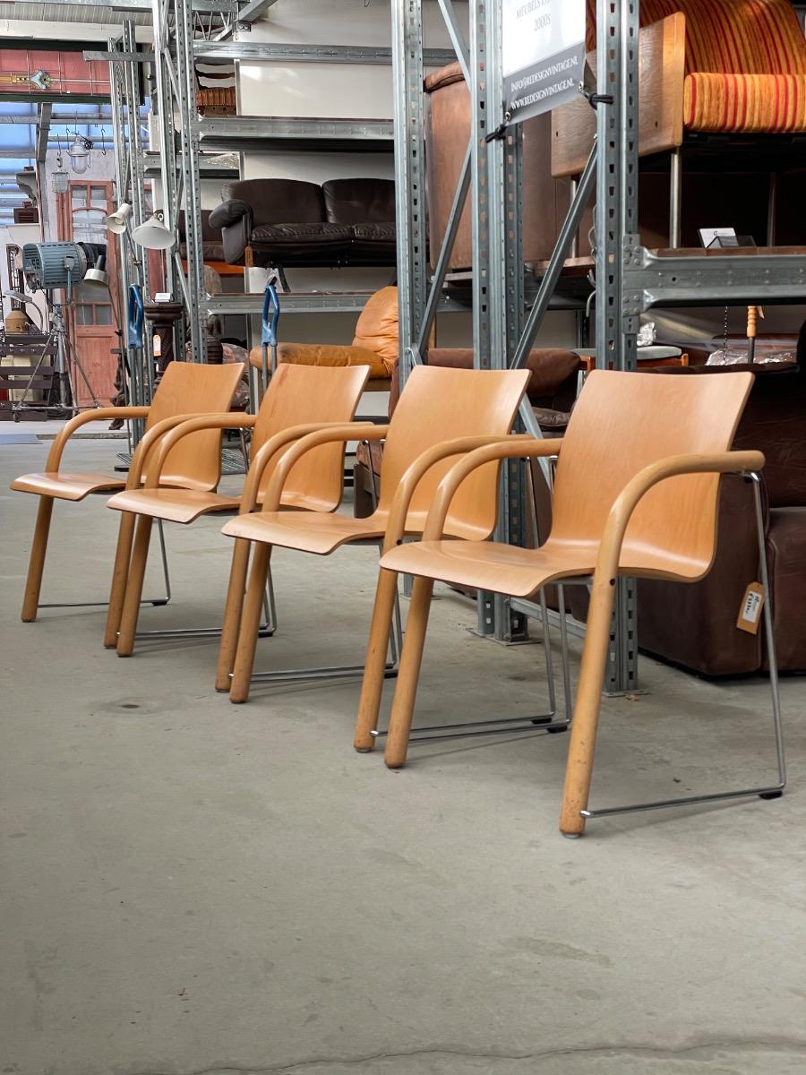Set 4x S320 Chairs Vintage by Wulf Schneider, Ulrich Bohme, Thonet
