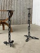 Set brutalist chain candle holders 