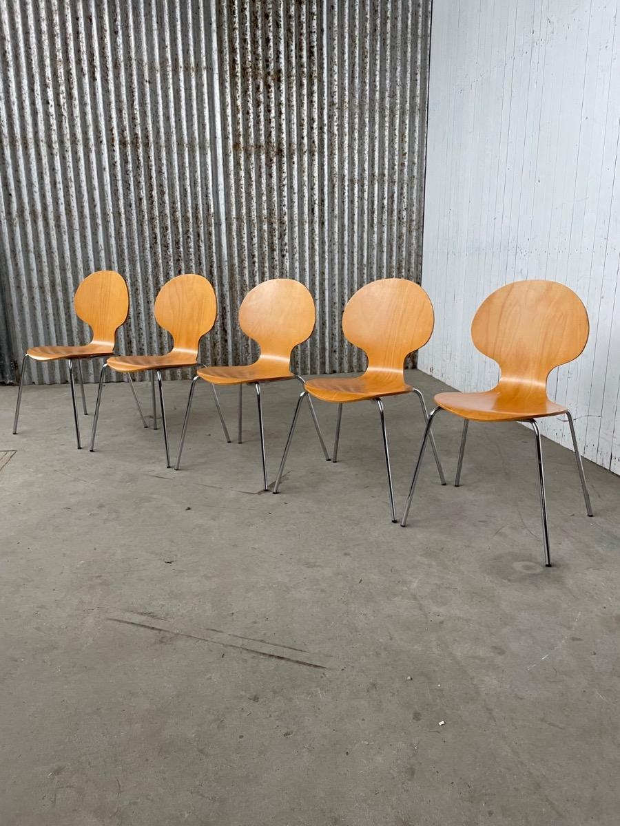 3x dining chairs - scandinavian - 1980s - butterfly 
