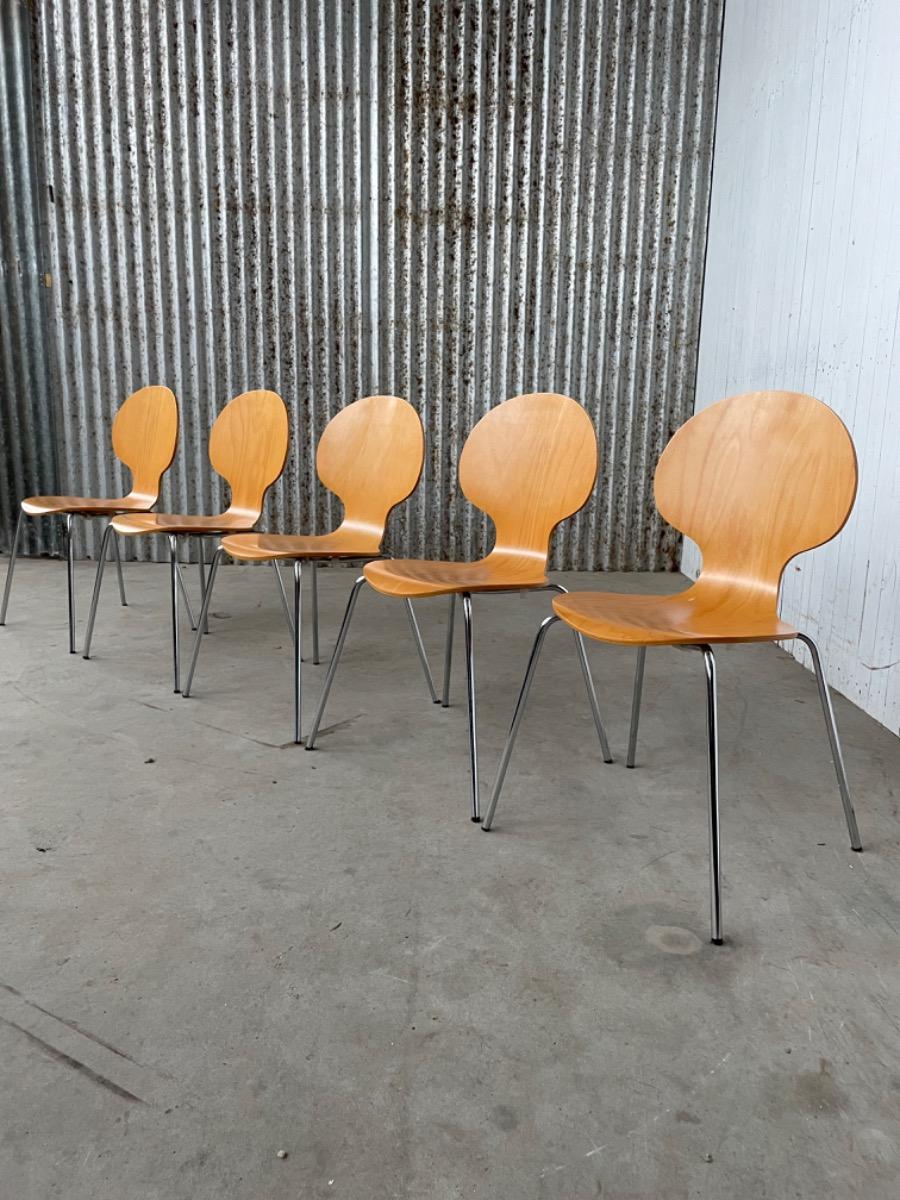 3x dining chairs - scandinavian - 1980s - butterfly 