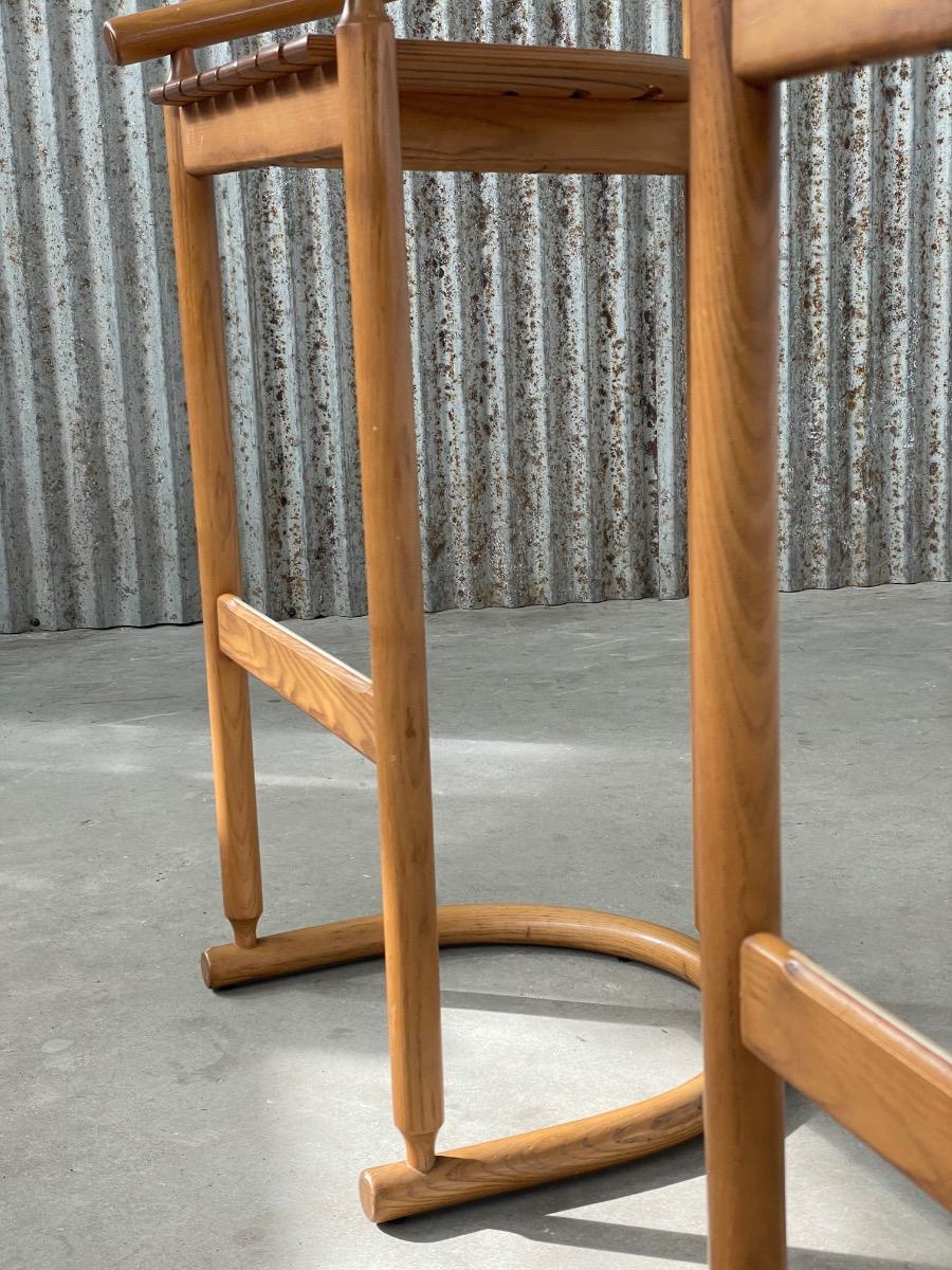 Set of 3 Allmilmö Bar Stools – Ash Wood – 1980s