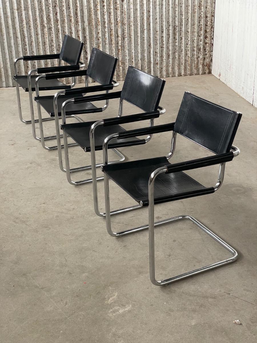 Set of 4 dining chairs for Matteo Grassi Italy 1970s