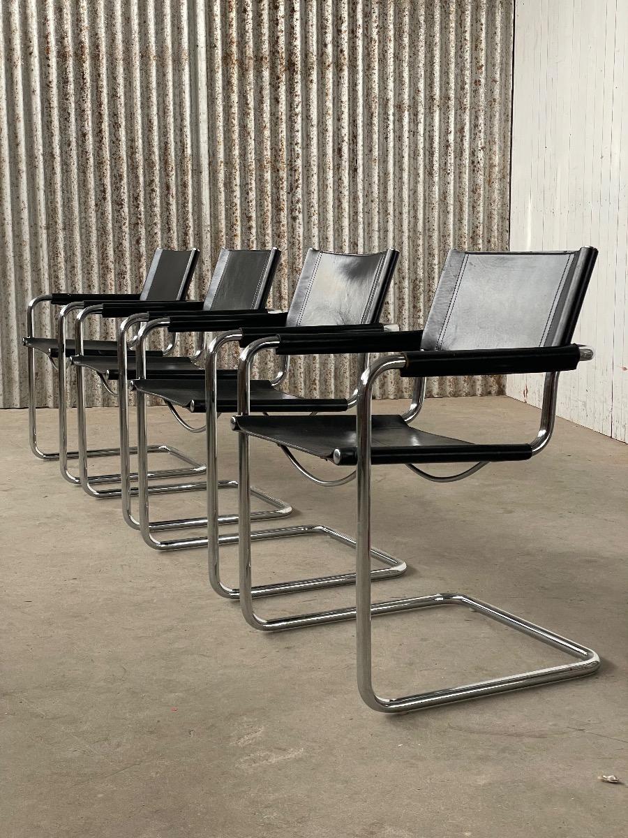 Set of 4 dining chairs for Matteo Grassi Italy 1970s