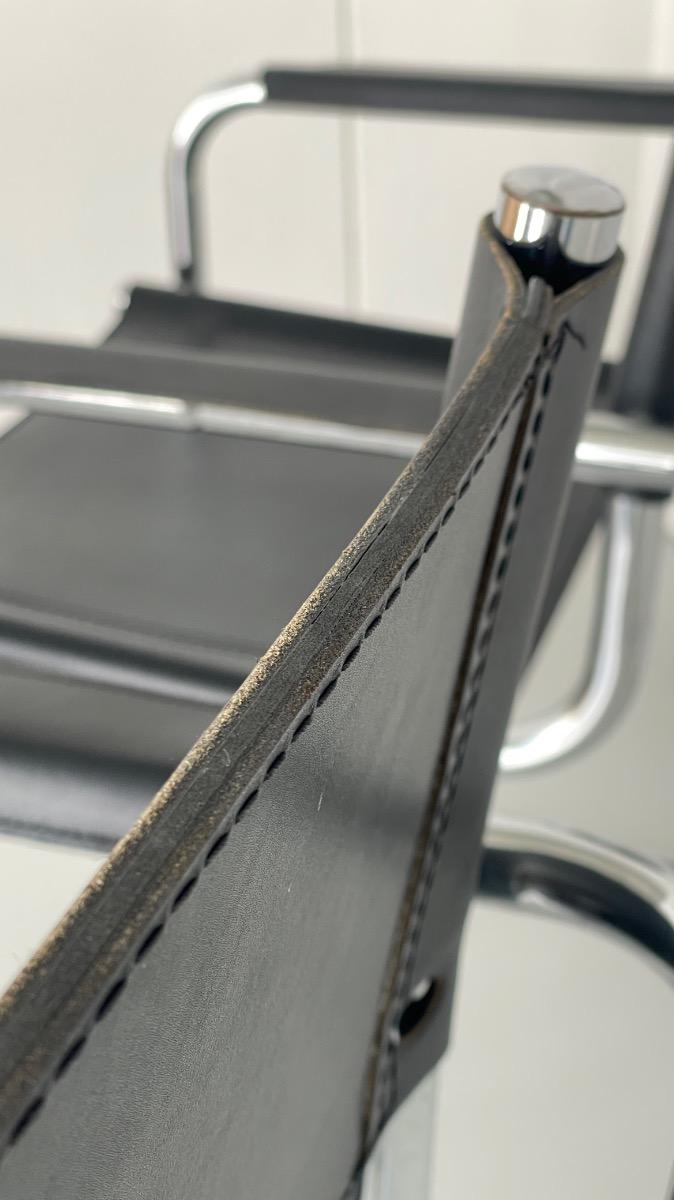 Set of 4 vintage dining chairs model S34 Mart Stam, Italy 1980s