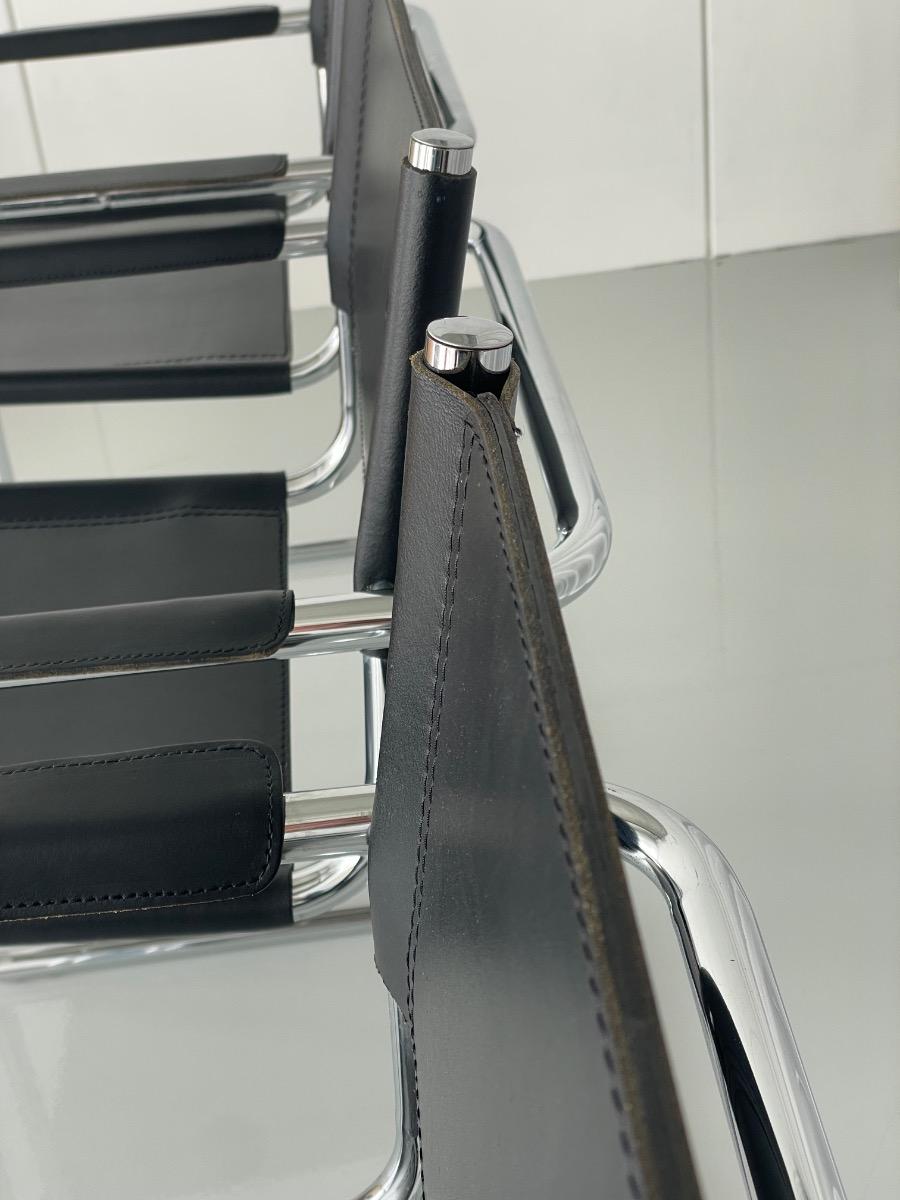 Set of 4 vintage dining chairs model S34 Mart Stam, Italy 1980s