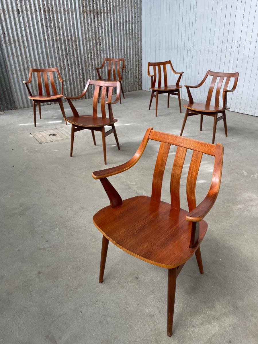 Set 6x vintage armchairs - 1960s - Dutch design - Pastoe Cees Braakman style 