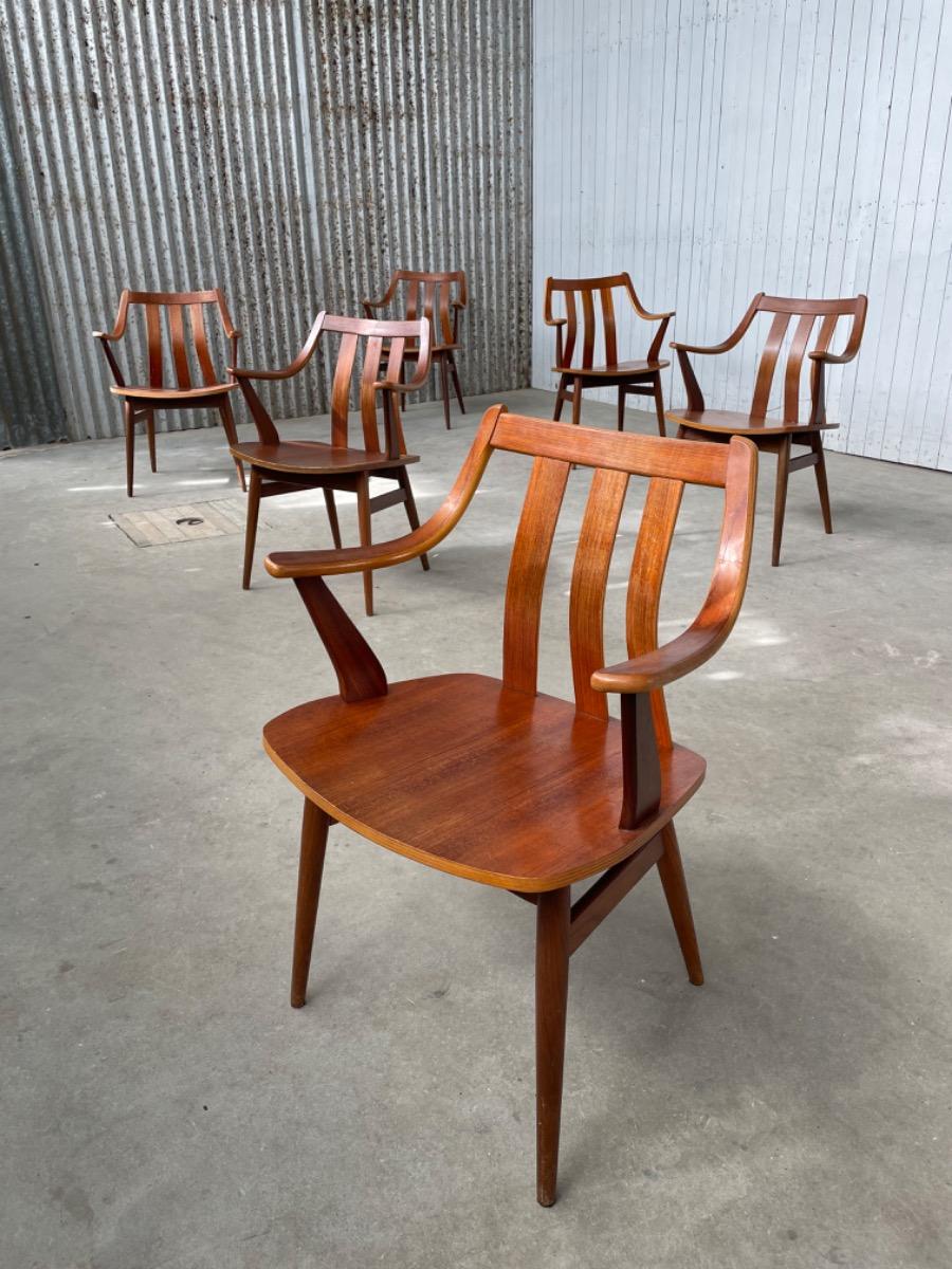 Set 6x vintage armchairs - 1960s - Dutch design - Pastoe Cees Braakman style 