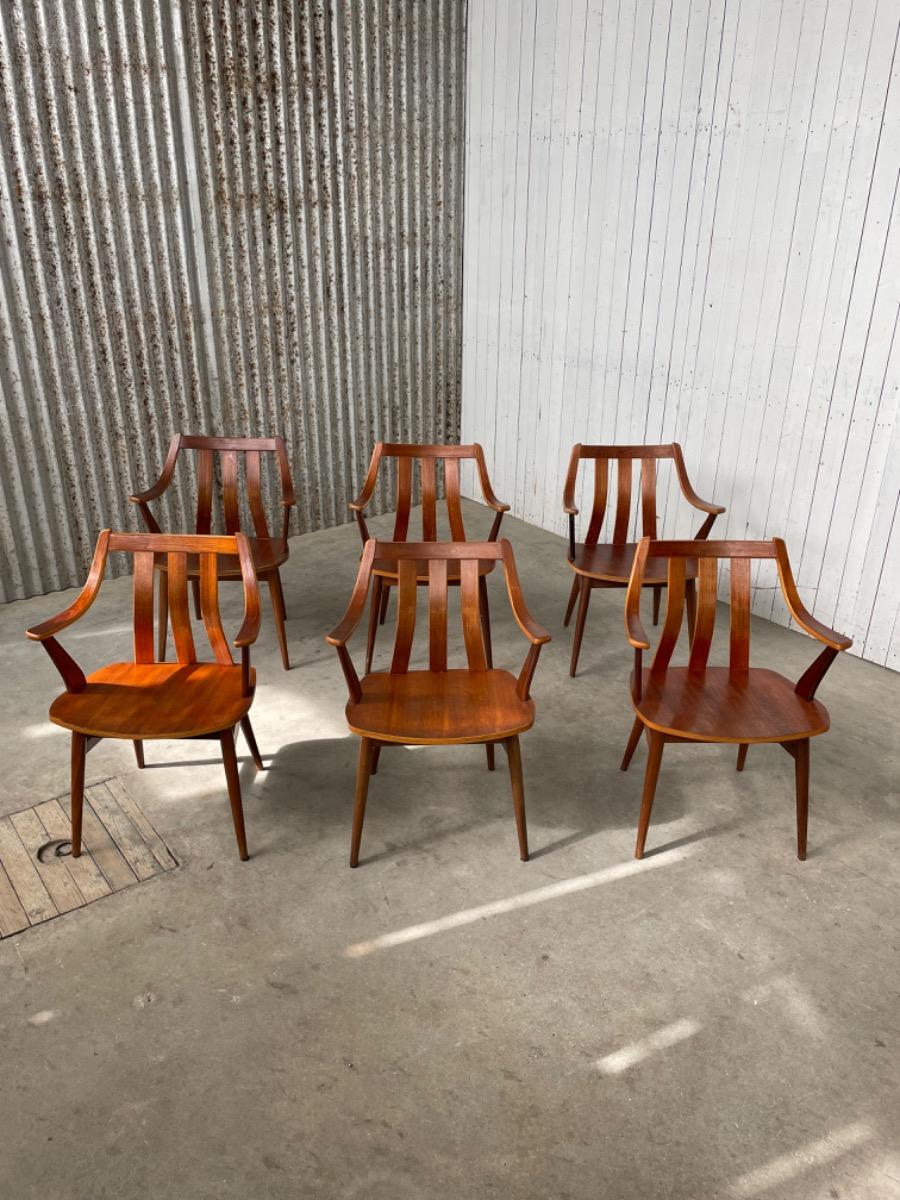 Set 6x vintage armchairs - 1960s - Dutch design - Pastoe Cees Braakman style 
