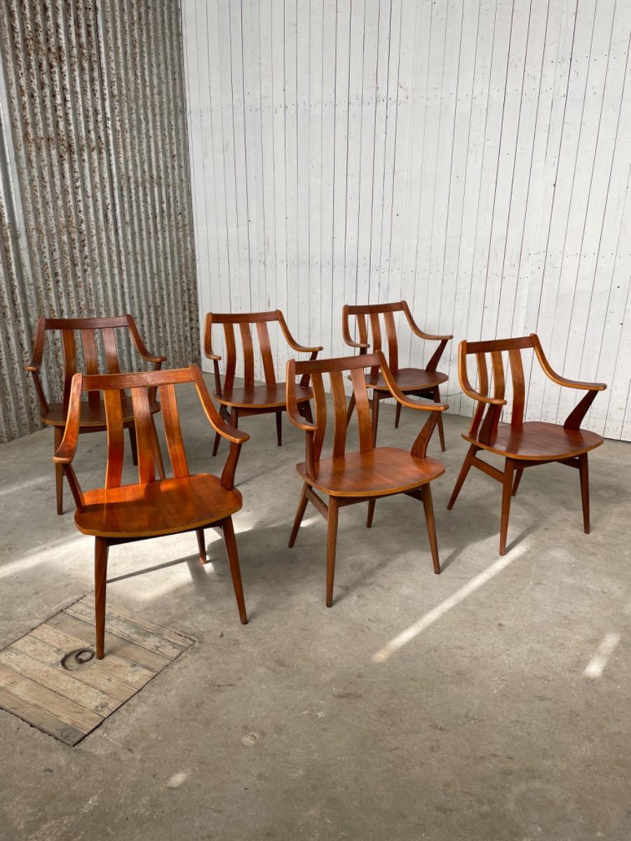 Set 6x vintage armchairs - 1960s - Dutch design - Pastoe Cees Braakman style 