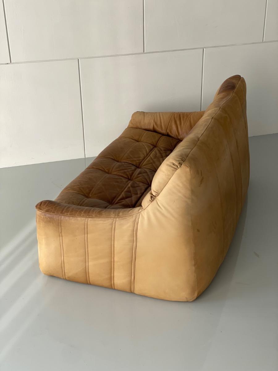 Vintage 2-seat sofa Rolf Benz in Cognac Leather, 1960s - 1st edition