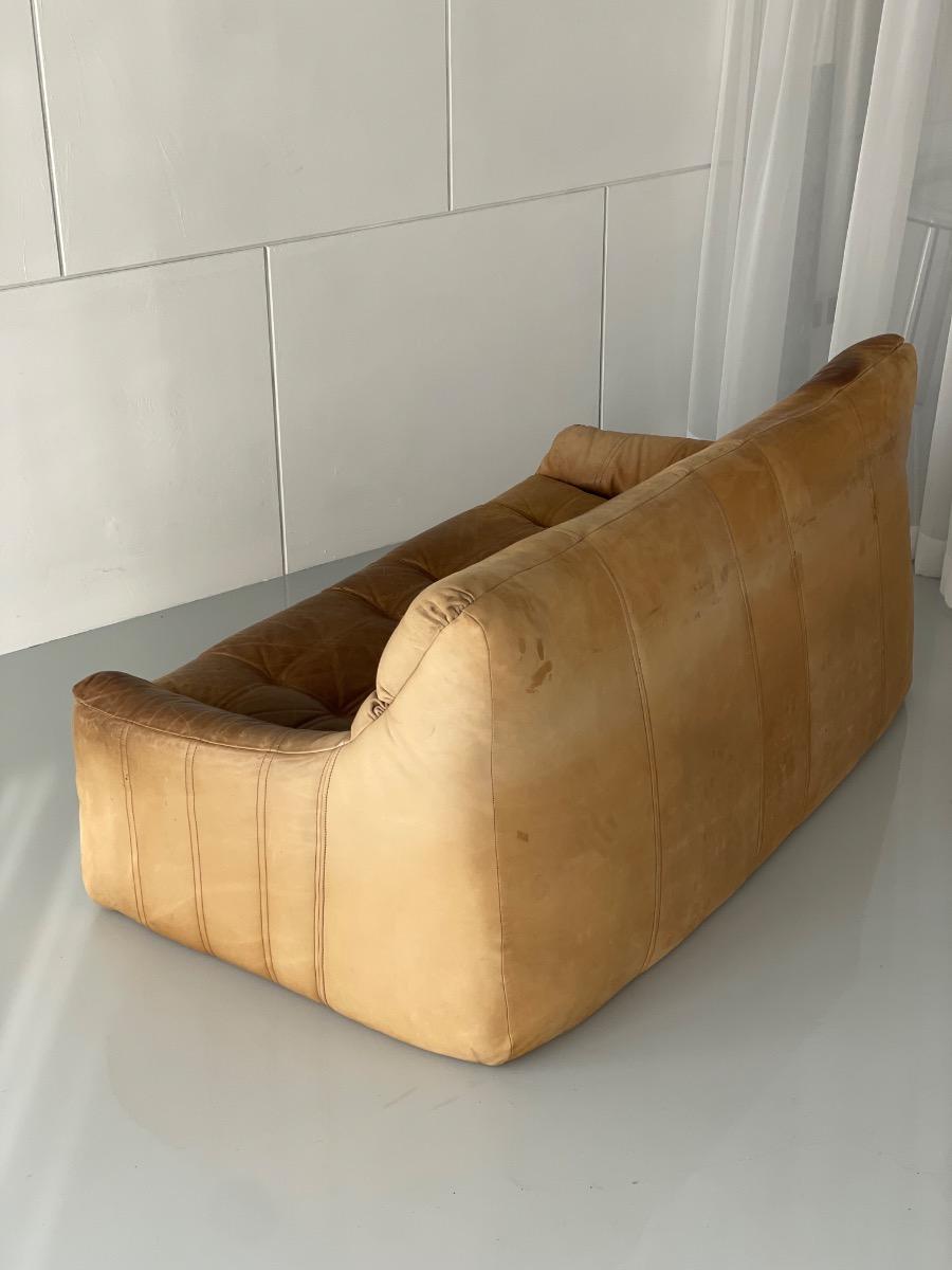 Vintage 2-seat sofa Rolf Benz in Cognac Leather, 1960s - 1st edition