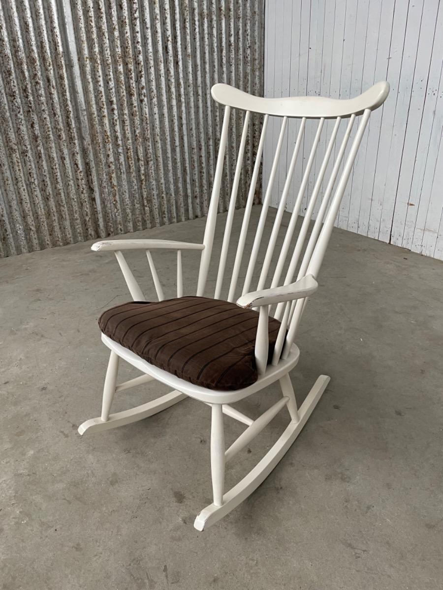 Vintage armchair - the Netherlands 1970s - Rocking chair white 