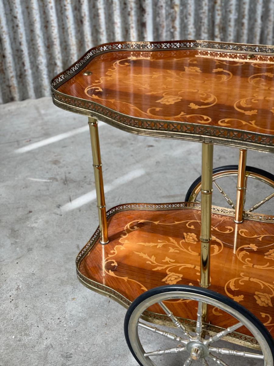 Vintage bar cart design brass, 1970s