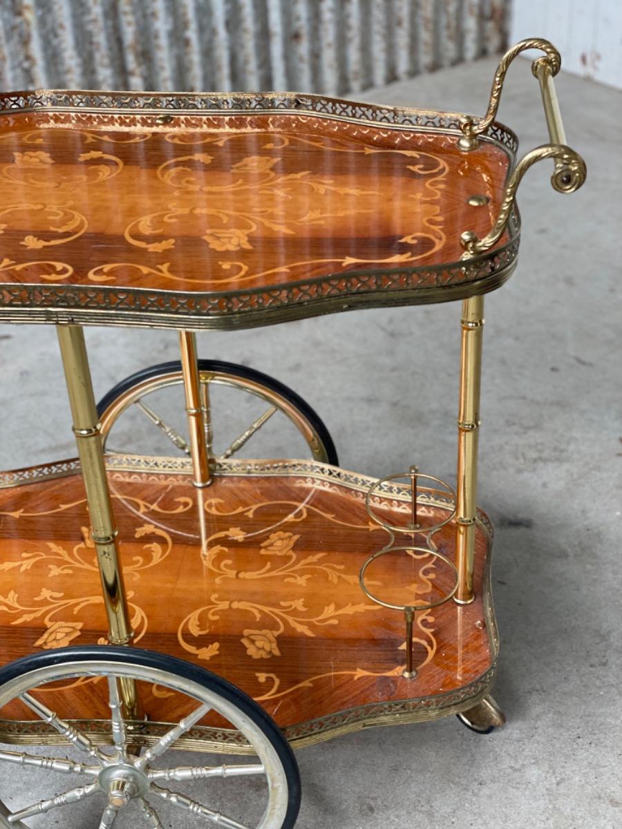 Vintage bar cart design brass, 1970s