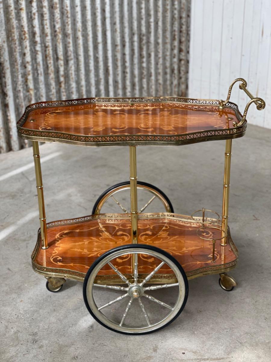 Vintage bar cart design brass, 1970s