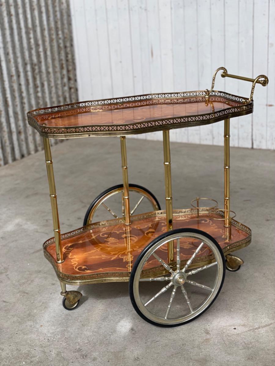 Vintage bar cart design brass, 1970s