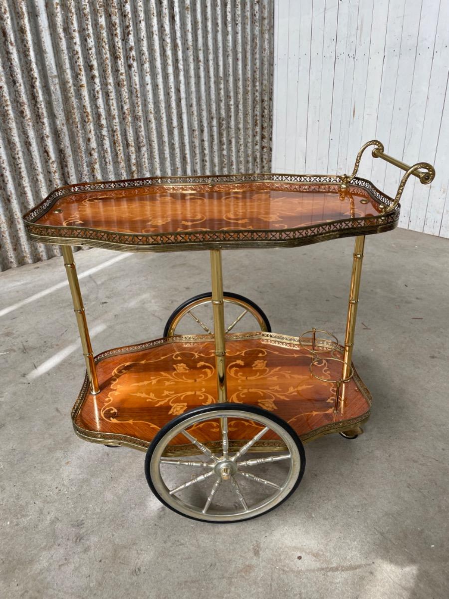 Vintage bar cart design brass, 1970s