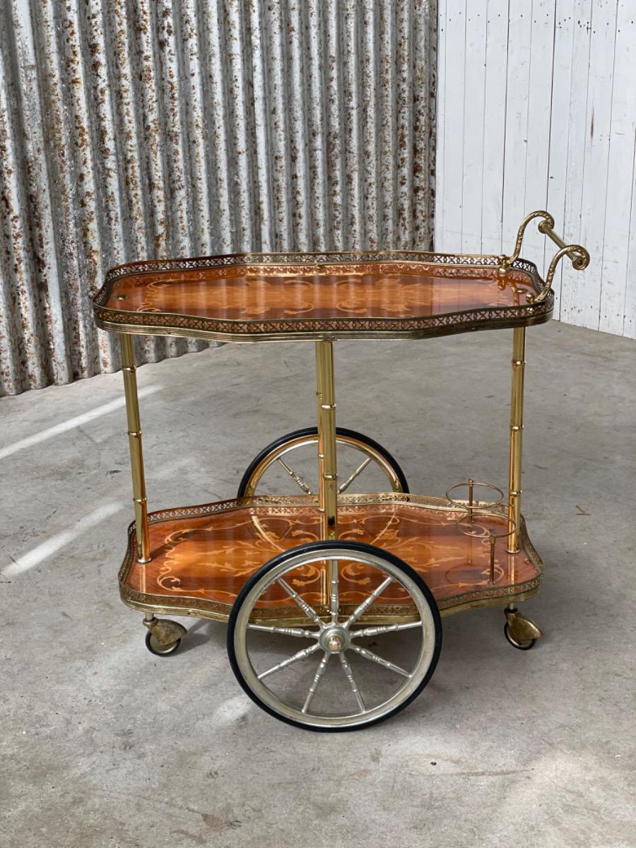 Vintage bar cart design brass, 1970s