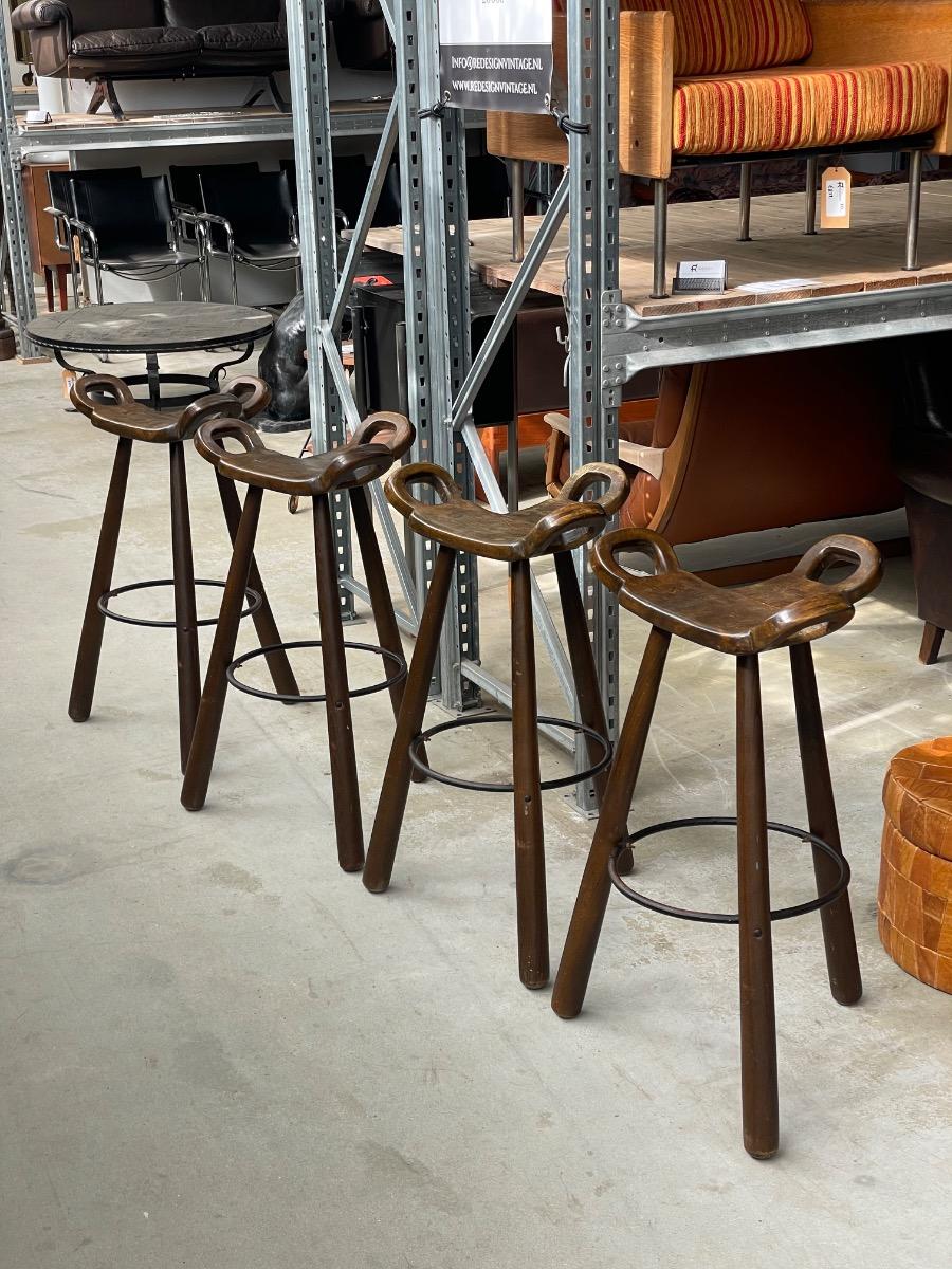 Vintage barstools Marbella brutalist design, Spain 1960s 