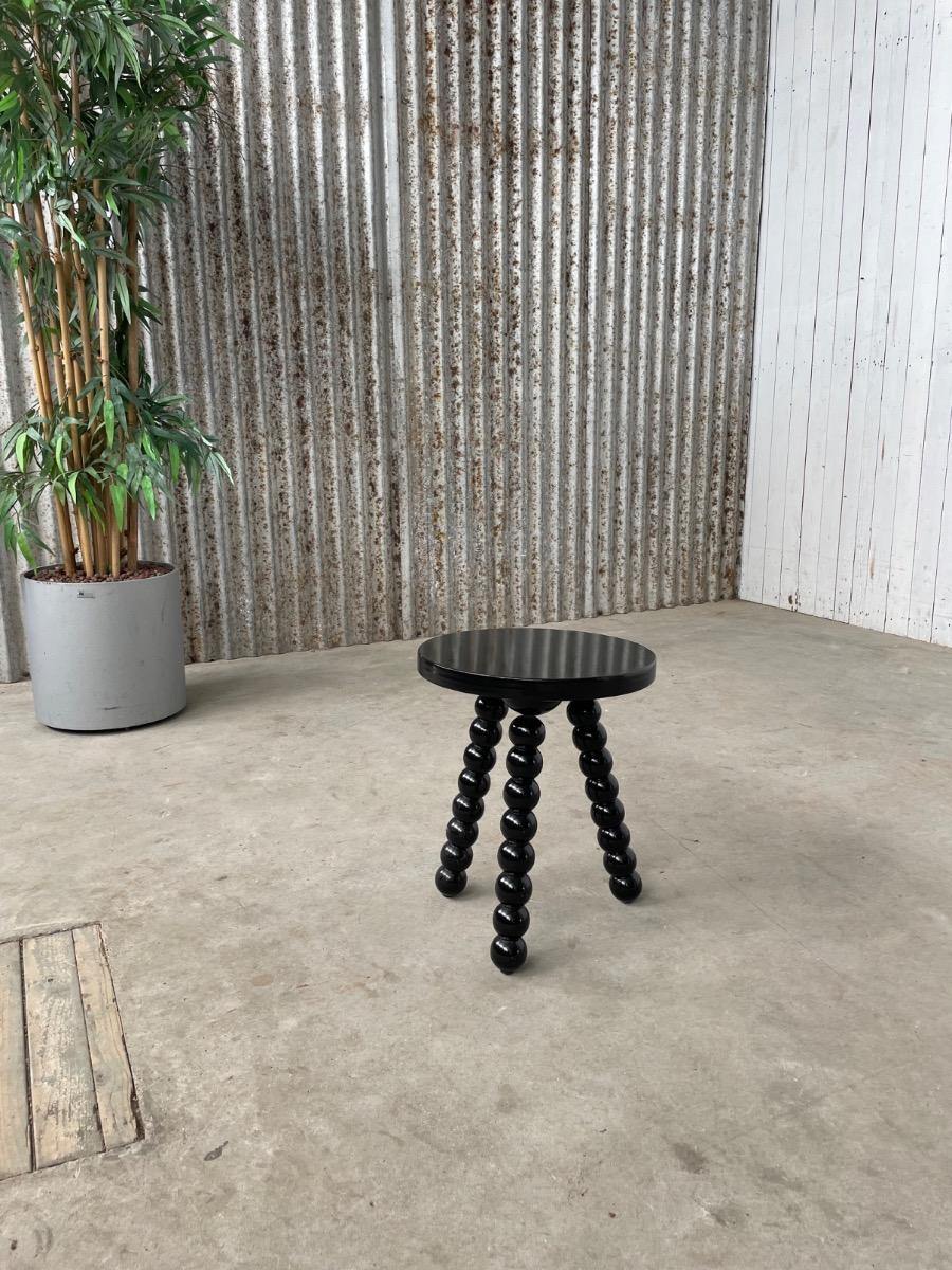 Vintage black stool - 1970s design 