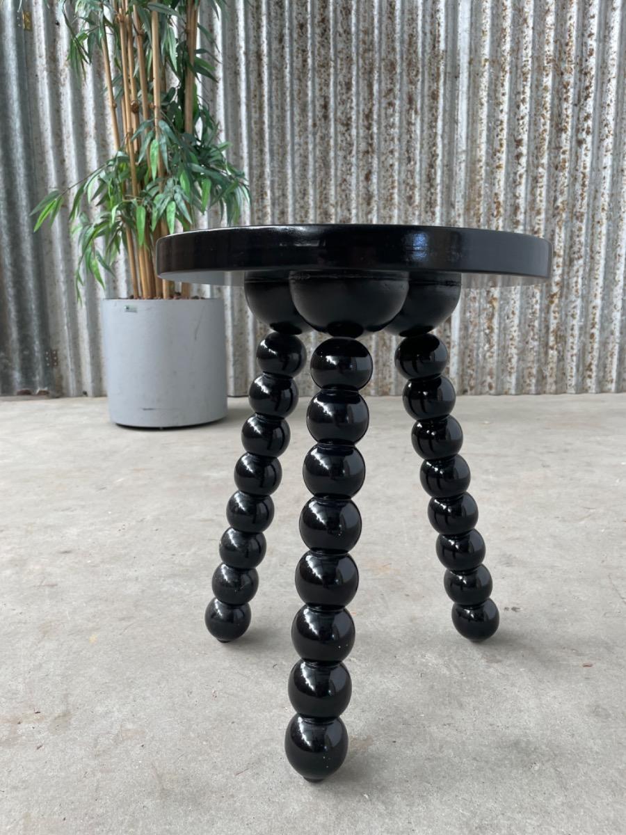 Vintage black stool - 1970s design 