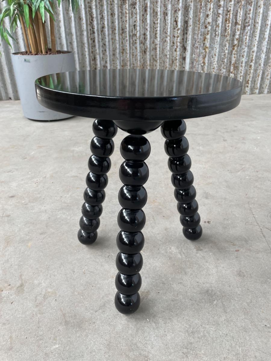 Vintage black stool - 1970s design 