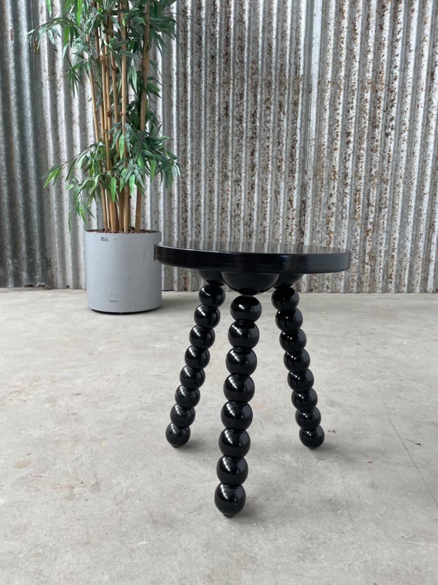 Vintage black stool - 1970s design 