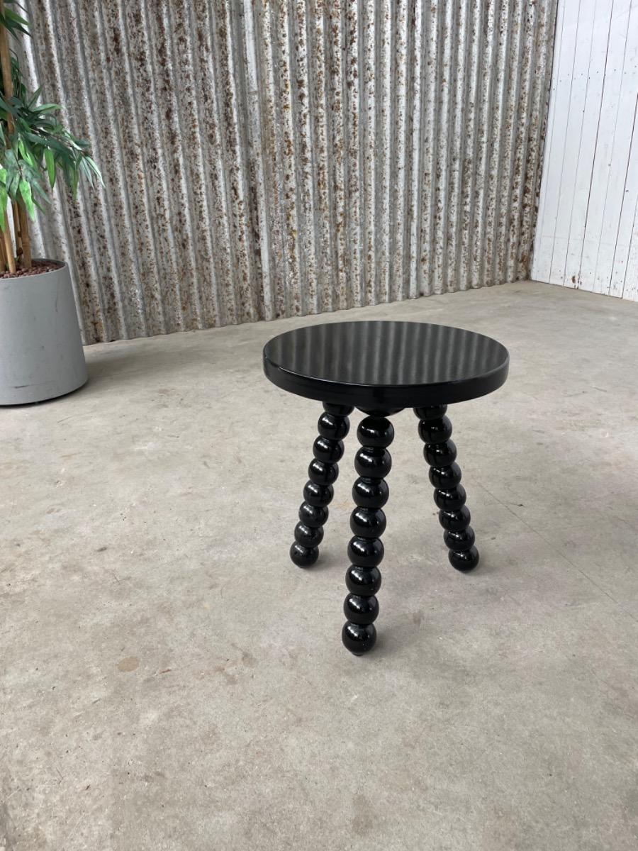 Vintage black stool - 1970s design 