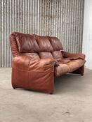 Vintage brown leather sofa/daybed, 1970 design