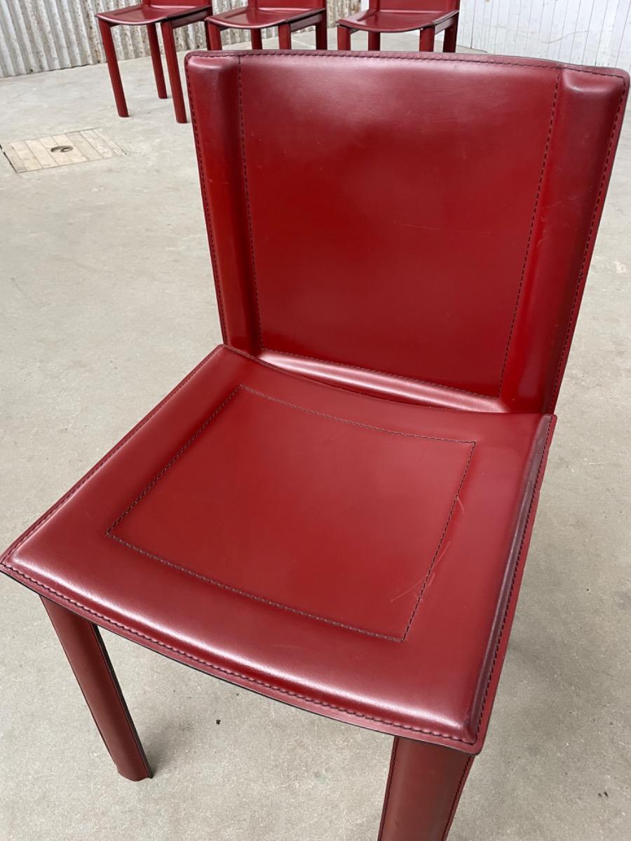 Vintage chairs - leather - Italy - Mario Bellini/Matteo Grassi style 