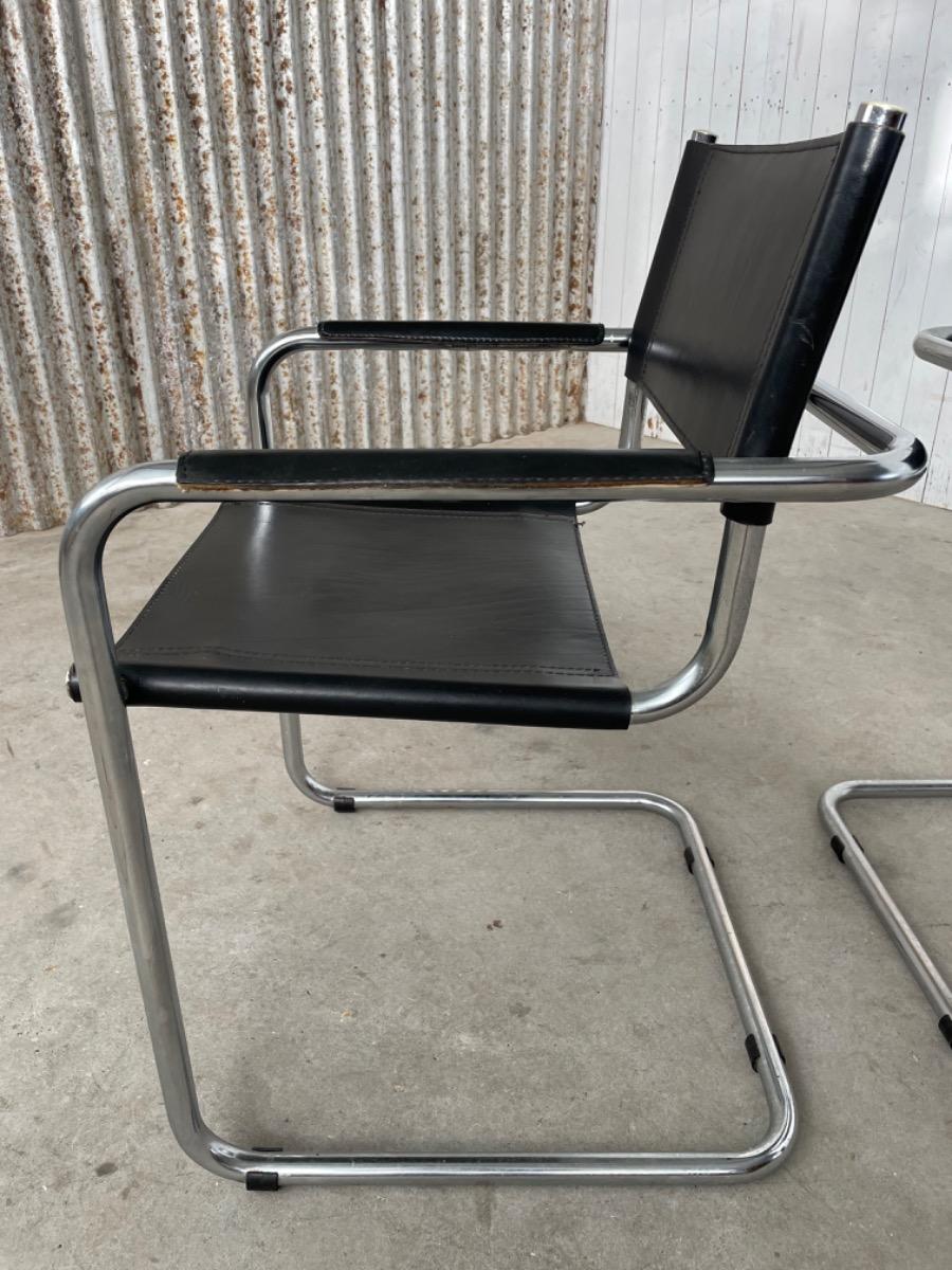 Vintage dining chairs - Mart Stam s34 - Bauhaus - 1980s - Tubular frame 