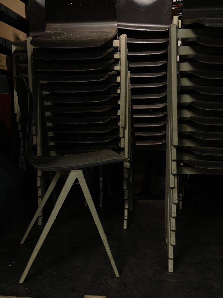 Vintage Galvanitas chairs S22 design black and grey 1970