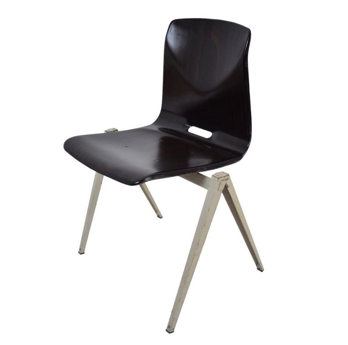 Vintage Galvanitas chairs S22 design black and grey 1970d