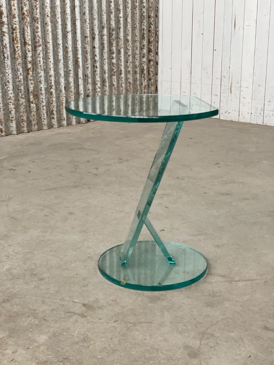 Vintage glass design side table, 1980s