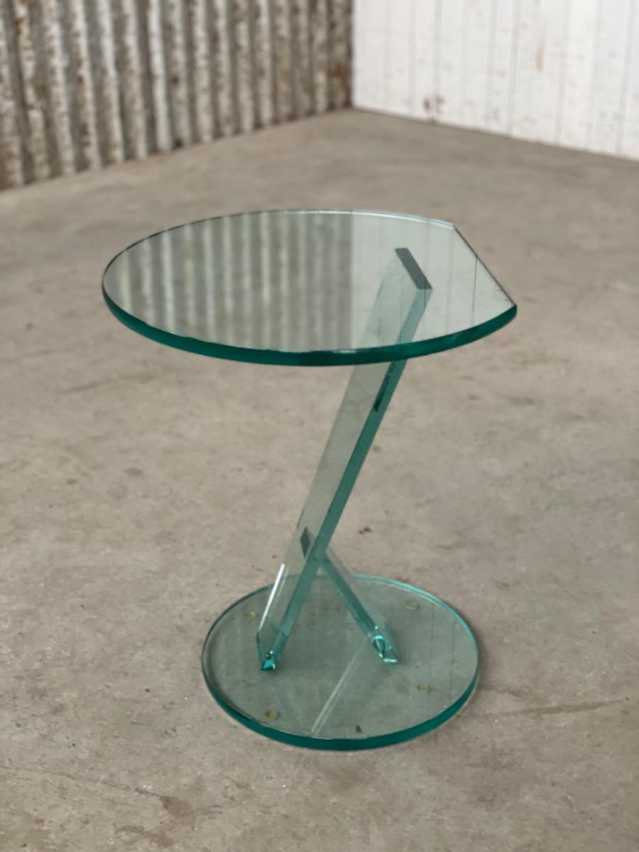 Vintage glass design side table, 1980s