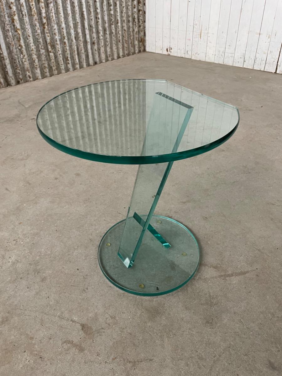 Vintage glass design side table, 1980s