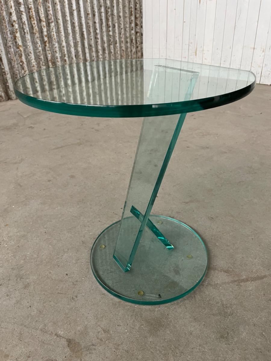 Vintage glass design side table, 1980s