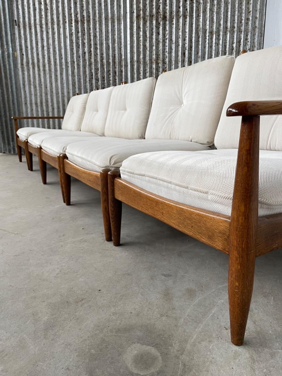 Vintage modular Sofa - Oak wood - Scandinavian 1960s - 5 elements