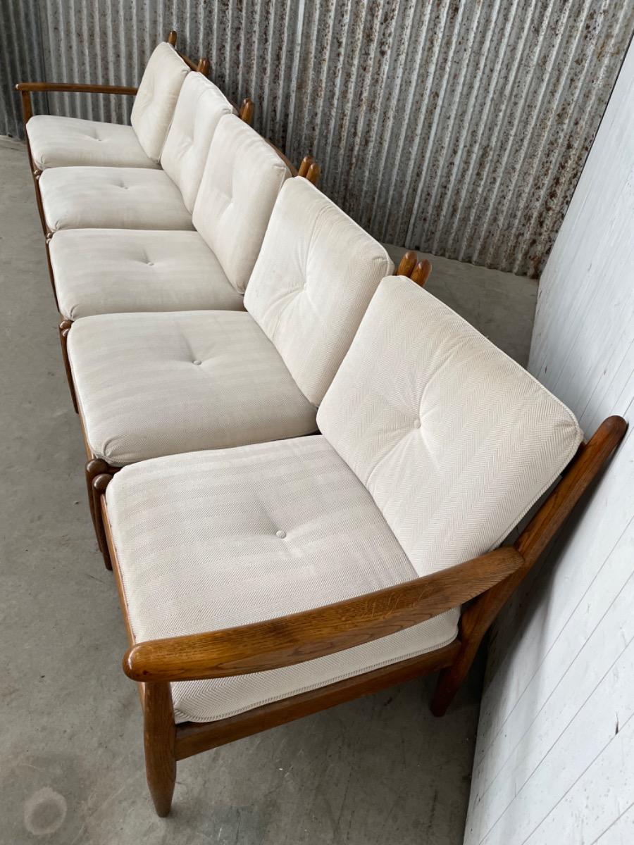 Vintage modular Sofa - Oak wood - Scandinavian 1960s - 5 elements
